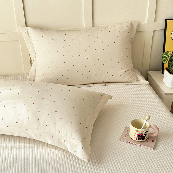 91家纺网 家纺一手货源 找家纺 乐居家纺 2025新款A类针织亲肤印花夏凉被空调被被子被芯 奶油波点-米