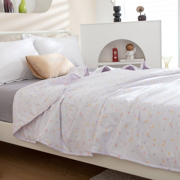 91家纺网 家纺一手货源 找家纺 （总）乐居家纺 2025新款水洗棉夏被波浪款包边夏凉被被子被芯