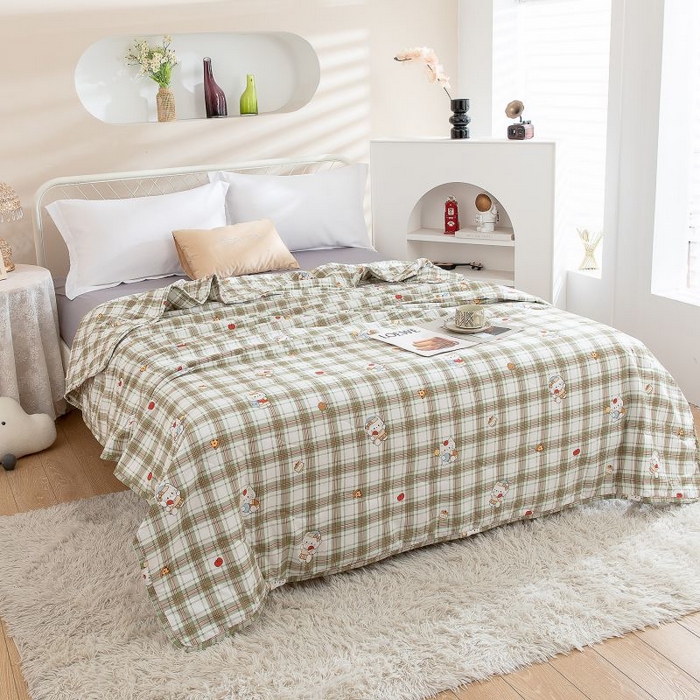 91家纺网 家纺一手货源 找家纺 （总）乐居家纺 2025新款水洗棉夏被波浪款包边夏凉被被子被芯