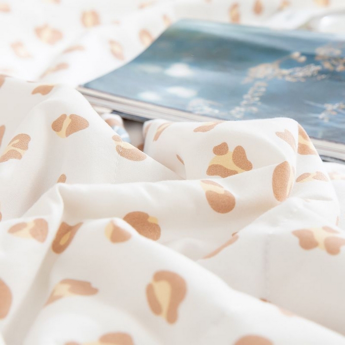 91家纺网 家纺一手货源 找家纺 乐居家纺 2025新款水洗棉夏被波浪款包边夏凉被被子被芯 咖啡熊