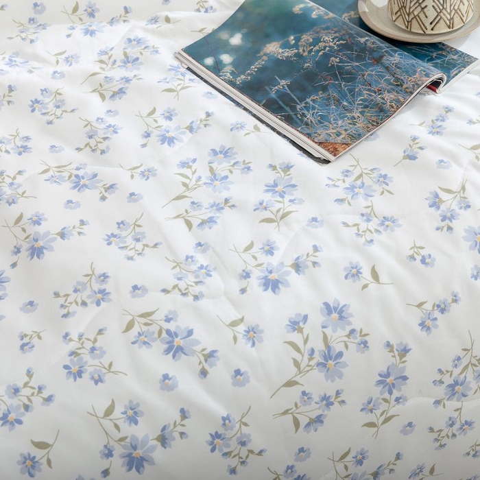 91家纺网 家纺一手货源 找家纺 乐居家纺 2025新款水洗棉夏被波浪款包边夏凉被被子被芯 雨后墨梅