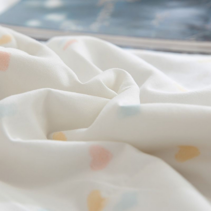 91家纺网 家纺一手货源 找家纺 乐居家纺 2025新款水洗棉夏被波浪款包边夏凉被被子被芯 爱心米