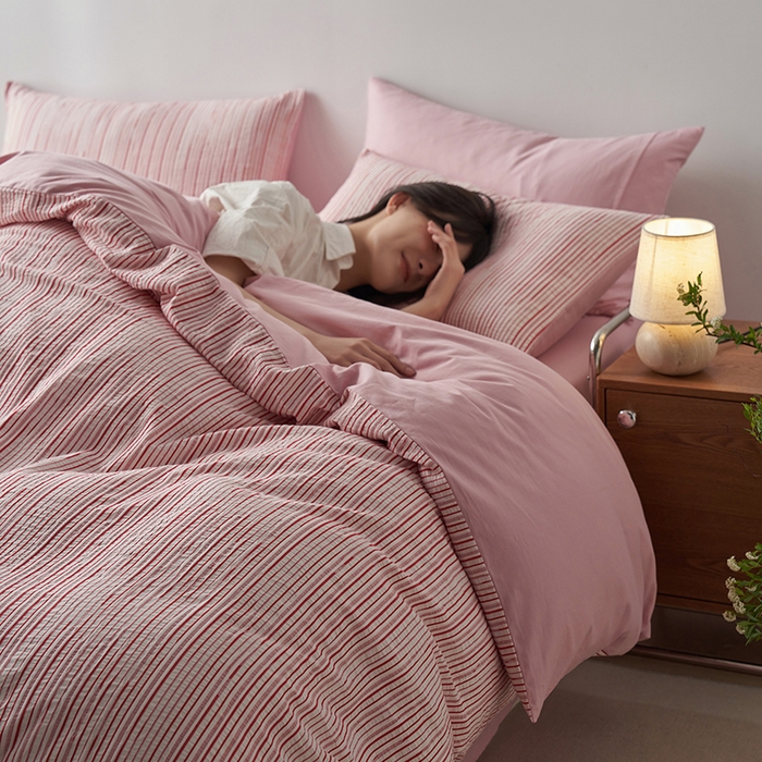 91家纺网 家纺一手货源 找家纺 （总）千朵森  2025新款全棉色织提花条纹四件套