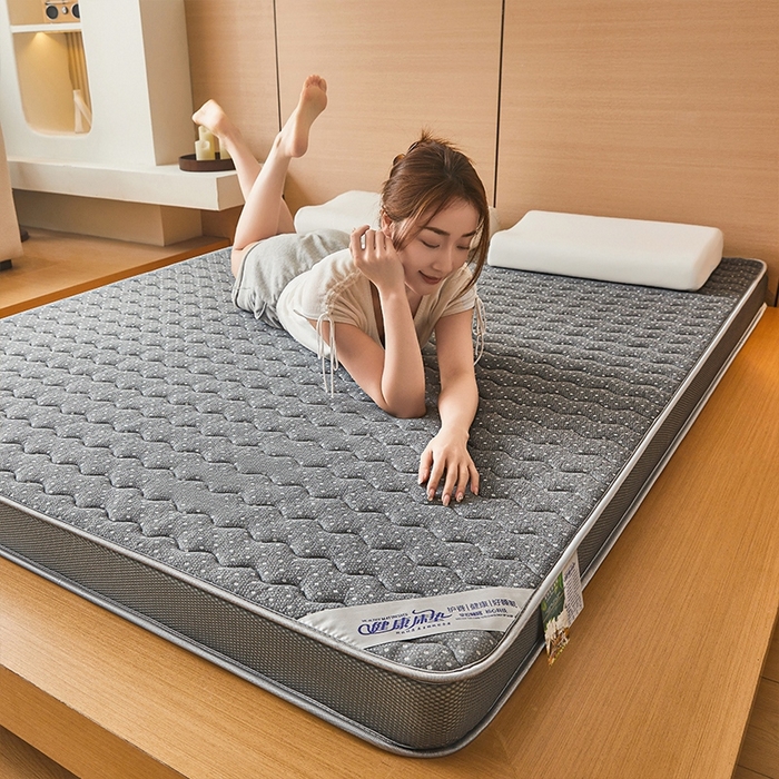 91家纺网 家纺一手货源 找家纺 锦逸2025新款针织棉乳胶海绵床垫 灰