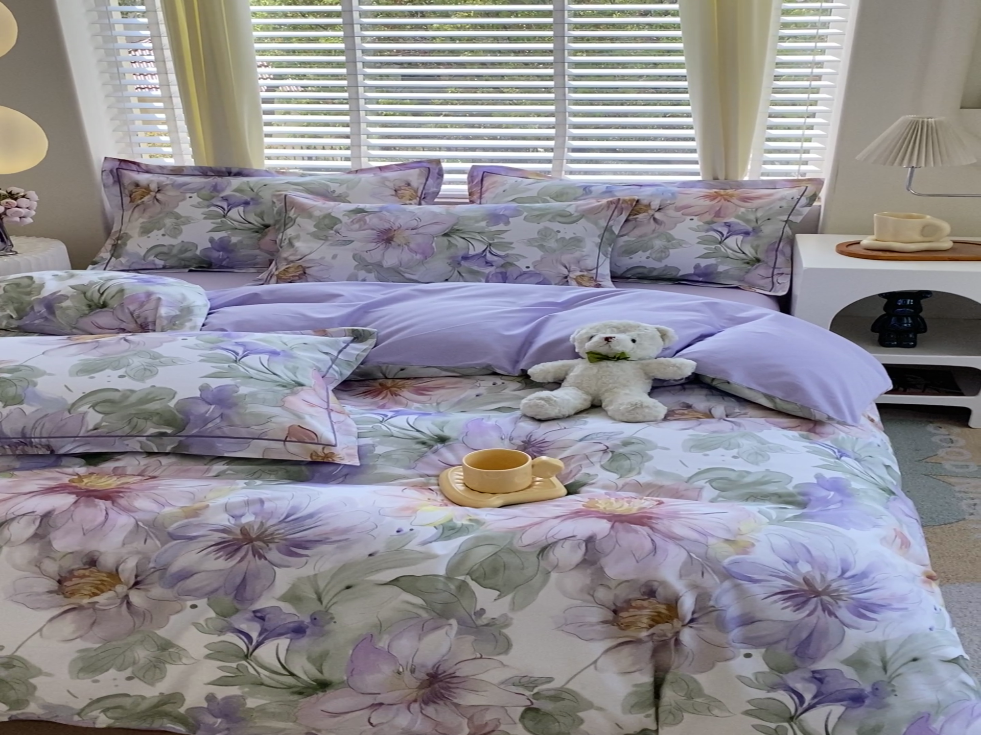 91家纺网 家纺一手货源 找家纺 星期三  2025年4月新款铂金全棉纯棉13372四件套 加微信有会员价 花的旅途