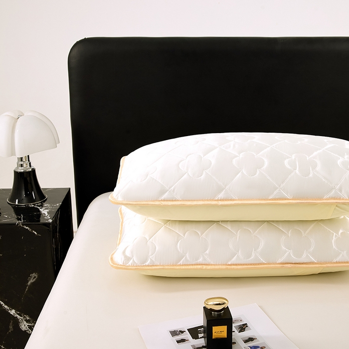 91家纺网 家纺一手货源 找家纺 梦舒羽 2025新款夏季冰丝凉感夹棉枕套单人一对装可水洗加厚枕头套宿舍48x74cm枕芯套 夹棉加厚-珍珠白