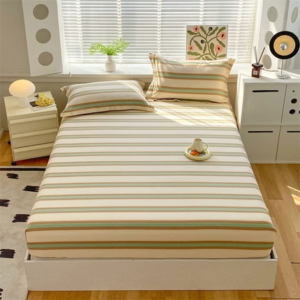 凯磊2025新款老粗布印花单品床笠床笠单件 逸彩条纹