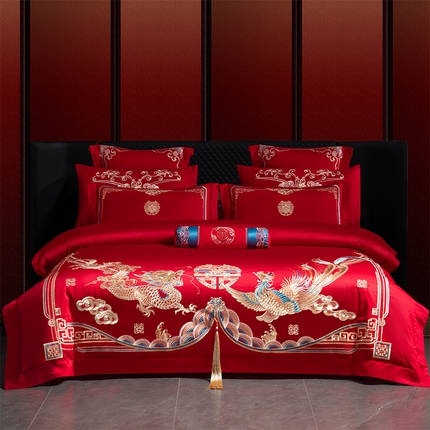 91家纺网 家纺一手货源 找家纺 （总） 博之洋 2025新款全棉长绒棉婚庆刺绣四件套多件套系列