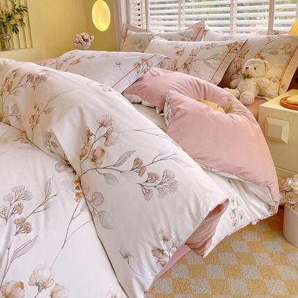 91家纺网 家纺一手货源 找家纺 （总）星期三  2025年4月新款铂金全棉纯棉13372四件套 加微信有会员价