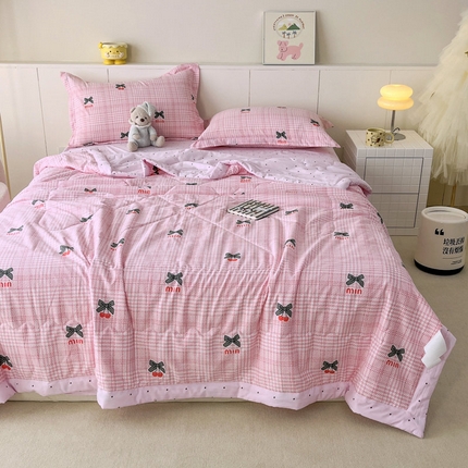 91家纺网 家纺一手货源 找家纺 （总）宝薇家纺2025新款超柔云朵棉糯糯棉云感水洗棉夏被四件套