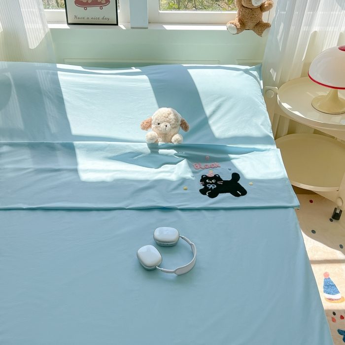 91家纺网 家纺一手货源 找家纺 （总）柒星睡袋 2025新款款40支全棉纯色毛巾绣可拆分隔脏睡袋