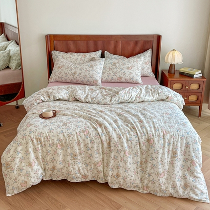 91家纺网 家纺一手货源 找家纺 （总）仟网汇 2025新款有氧全棉双层纱四件套