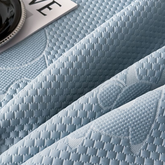 91家纺网 家纺一手货源 找家纺 卡罗兰 2025新款豆豆凉席PE提花豆豆席奶牛系列-床笠款 蓝色