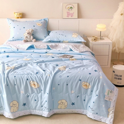 91家纺网 家纺一手货源 找家纺 （总）宝薇家纺2025新款超柔云朵棉糯糯棉云感水洗棉夏被四件套