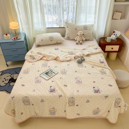 葡萄家 2025新款A类母婴级大豆纤维牛奶丝针织棉夏凉被（提供买家秀）生日派对