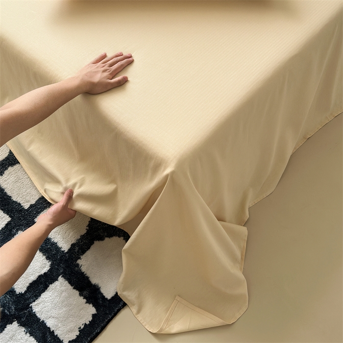 91家纺网 家纺一手货源 找家纺 丽涵家纺 2025新款全棉大雁纹单品床单床单三件套 good香槟金