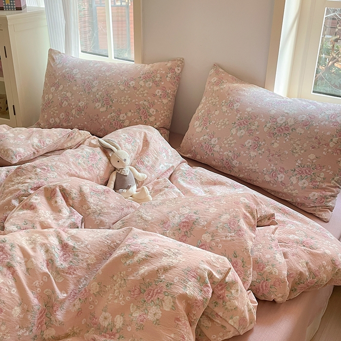 91家纺网 家纺一手货源 找家纺 初念 2025新款云感针织双层纱三件套-四件套【提供买家秀】 爱如星辰