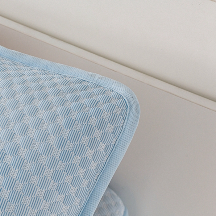 91家纺网 家纺一手货源 找家纺 梦之星 2025新款凉豆豆凉席三件套 纯色床笠款-蓝