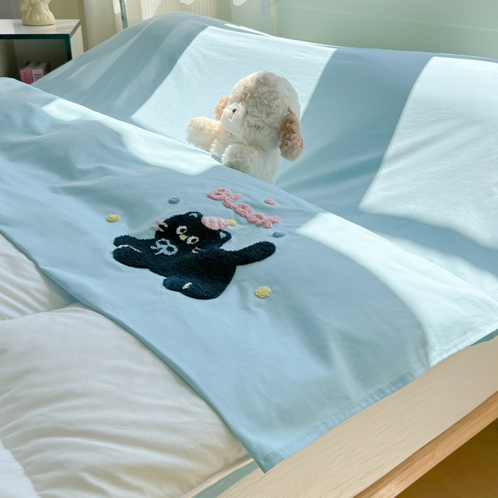 91家纺网 家纺一手货源 找家纺 （总）柒星睡袋 2025新款款40支全棉纯色毛巾绣可拆分隔脏睡袋