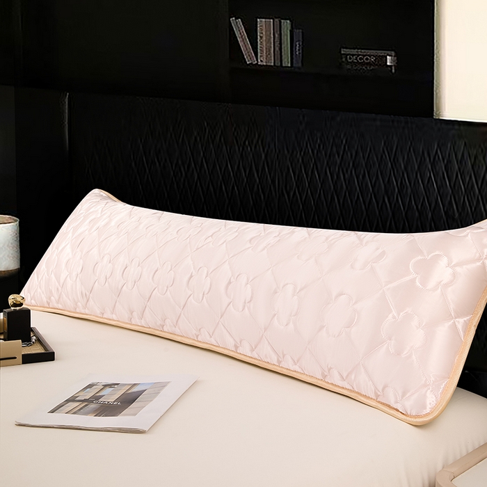 91家纺网 家纺一手货源 找家纺 梦舒羽 2025新款夏季冰丝凉感夹棉枕套双人情侣枕头套加长加厚枕芯套1.5m内胆套 夹棉加厚-淡雅玉