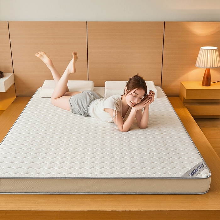 91家纺网 家纺一手货源 找家纺 锦逸2025新款针织棉乳胶海绵床垫 白