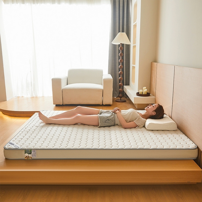 91家纺网 家纺一手货源 找家纺 锦逸2025新款针织棉乳胶海绵床垫 白