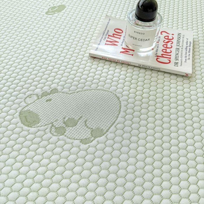 91家纺网 家纺一手货源 找家纺 绣女坊 2025新款冰豆豆提花凉席三件套 卡皮巴拉-绿色