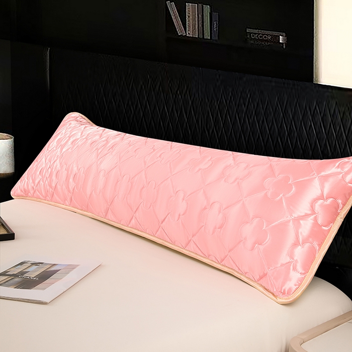 91家纺网 家纺一手货源 找家纺 梦舒羽 2025新款夏季冰丝凉感夹棉枕套双人情侣枕头套加长加厚枕芯套1.5m内胆套 夹棉加厚-玉色