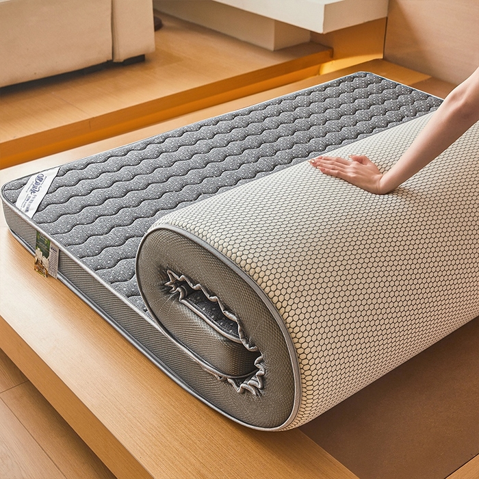 91家纺网 家纺一手货源 找家纺 锦逸2025新款针织棉乳胶海绵床垫 灰