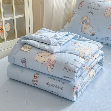 欧喜璐 2025新款里外全棉夏凉被奶油阿布-兰