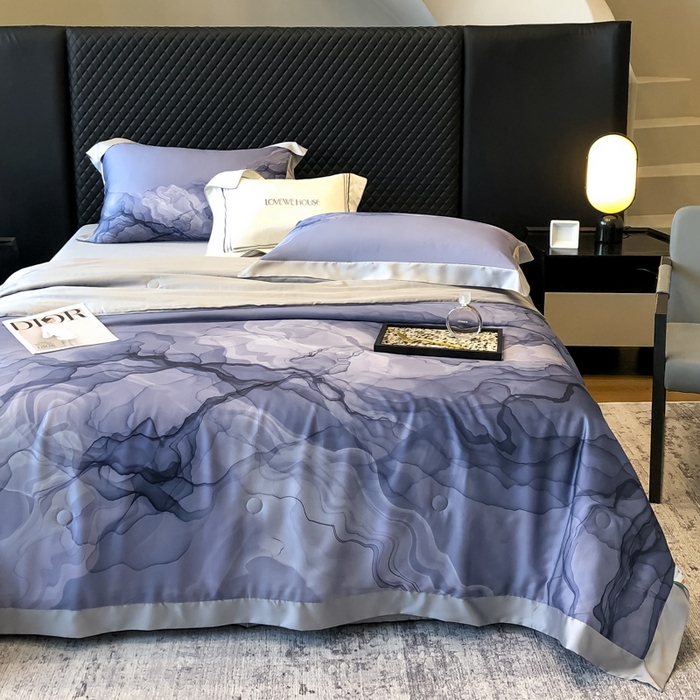 91家纺网 家纺一手货源 找家纺 若未家居 LOVEWE HOUSE 2025新中式60天丝床盖夏被四件套水墨