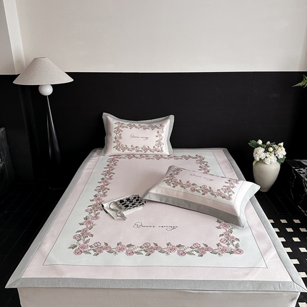 91家纺网 家纺一手货源 找家纺 （总）三味舒屋 2025新款凉感抗菌南法恬谧系列大版数码印花冰丝床席-床笠