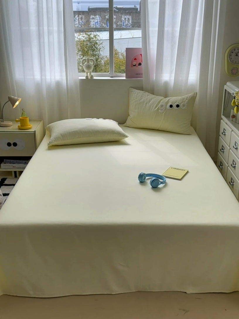 91家纺网 家纺一手货源 找家纺 丽涵家纺 2025新款全棉大雁纹单品床单床单三件套 good浅米黄