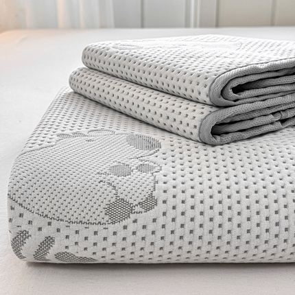 91家纺网 家纺一手货源 找家纺 （总）家喜爱 2025新款A类5D华夫格冰豆豆针织棉夏被盖毯