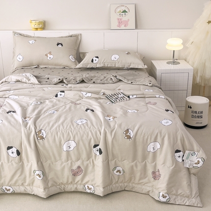 91家纺网 家纺一手货源 找家纺 （总）宝薇家纺2025新款超柔云朵棉糯糯棉云感水洗棉夏被四件套