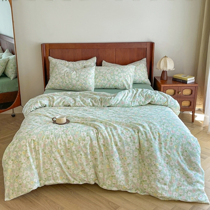 91家纺网 家纺一手货源 找家纺 （总）仟网汇 2025新款有氧全棉双层纱四件套