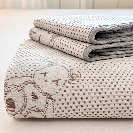 91家纺网 家纺一手货源 找家纺 （总）家喜爱 2025新款A类5D华夫格冰豆豆针织棉夏被盖毯