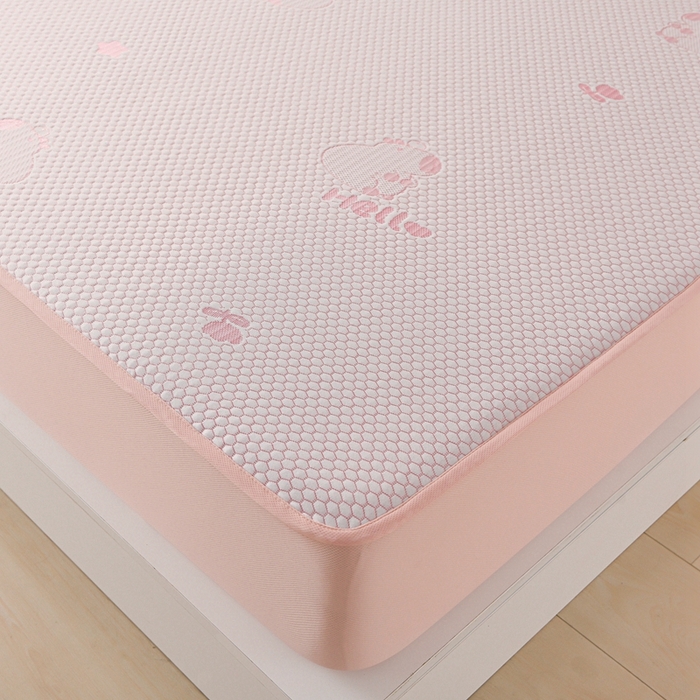 91家纺网 家纺一手货源 找家纺 梦之星 2025新款凉豆豆凉席三件套 卡比巴拉床笠款-粉