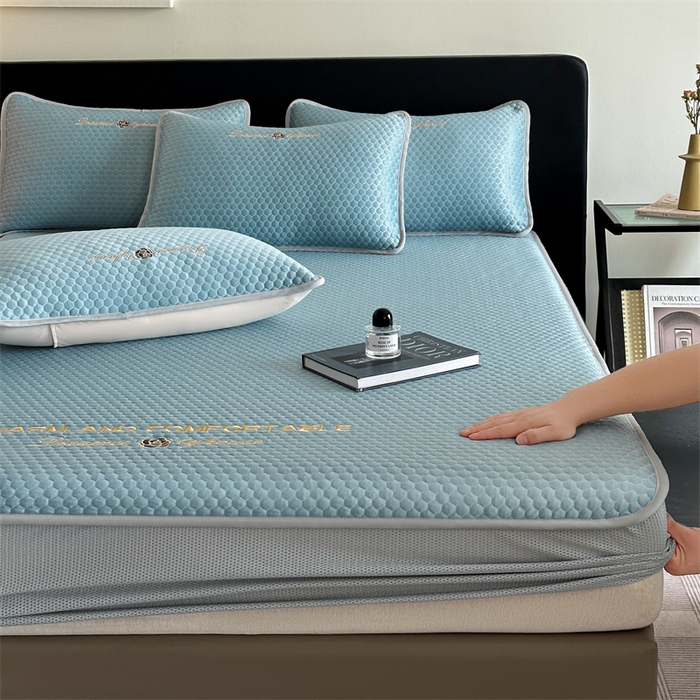 91家纺网 家纺一手货源 找家纺 笙意家纺 2025新款豆豆凉感软席-兰娜 兰娜-冰川绿