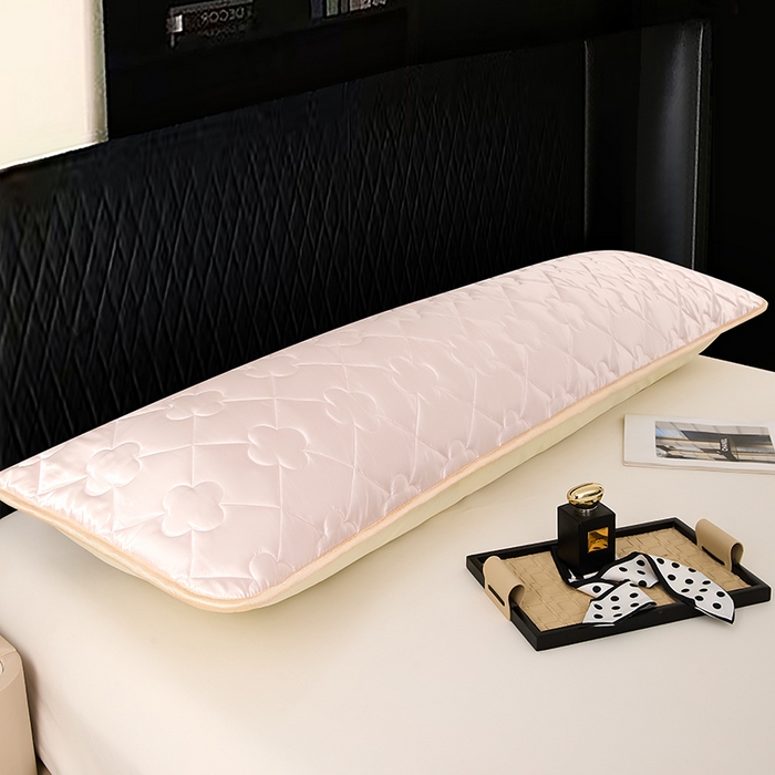 91家纺网 家纺一手货源 找家纺 梦舒羽 2025新款夏季冰丝凉感夹棉枕套双人情侣枕头套加长加厚枕芯套1.5m内胆套 夹棉加厚-淡雅玉