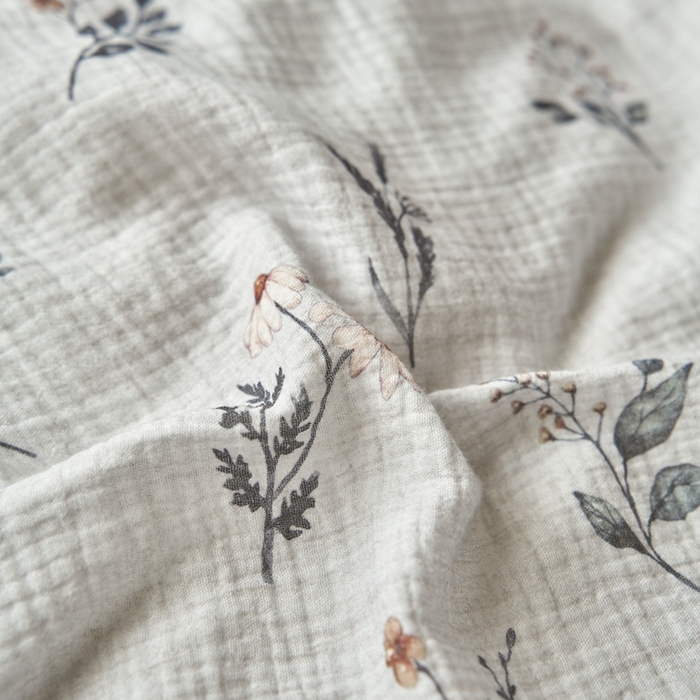 91家纺网 家纺一手货源 找家纺 安莱生活2025年新款全棉精梳棉双层纱绉纱数码印花四件套及夏凉被系列3 织麦-白