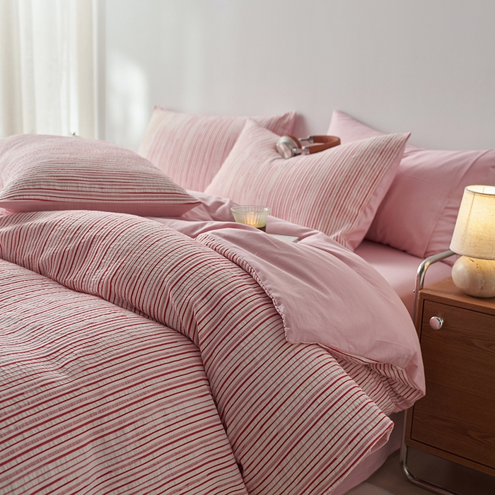 91家纺网 家纺一手货源 找家纺 （总）千朵森  2025新款全棉色织提花条纹四件套