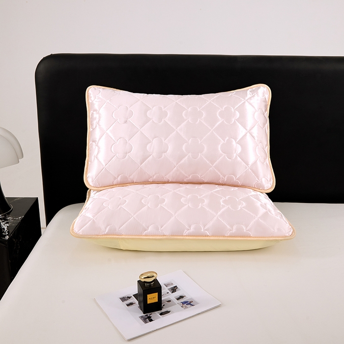 91家纺网 家纺一手货源 找家纺 梦舒羽 2025新款夏季冰丝凉感夹棉枕套单人一对装可水洗加厚枕头套宿舍48x74cm枕芯套 夹棉加厚-淡雅玉