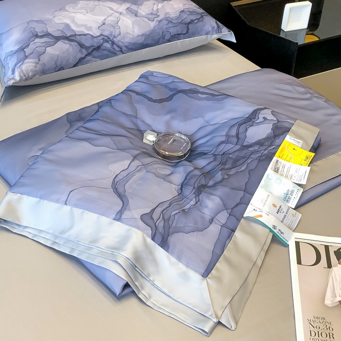 91家纺网 家纺一手货源 找家纺 若未家居 LOVEWE HOUSE 2025新中式60天丝床盖夏被四件套水墨