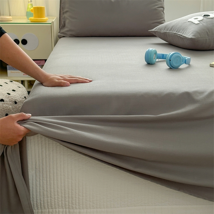 91家纺网 家纺一手货源 找家纺 丽涵家纺 2025新款全棉大雁纹单品床单床单三件套 good深银灰