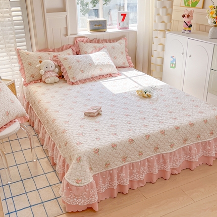 91家纺网 家纺一手货源 找家纺 （总）雅眠居 2025直播爆款5D大版数码印花牛奶绒床盖四件套宝宝绒床裙