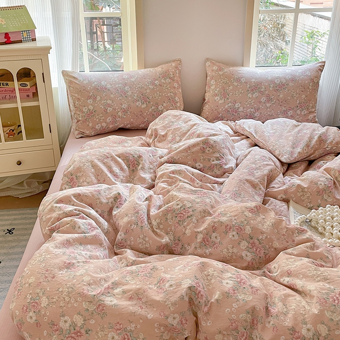 91家纺网 家纺一手货源 找家纺 初念 2025新款云感针织双层纱三件套-四件套【提供买家秀】 爱如星辰