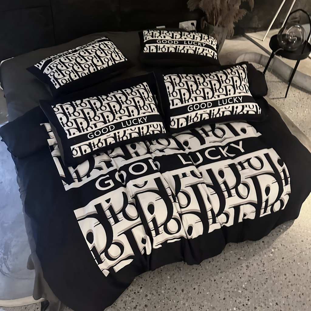 91家纺网 家纺一手货源 找家纺 丽斐 2025新款磨毛数码印花四件套 磨毛黑迪