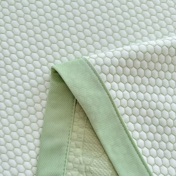 91家纺网 家纺一手货源 找家纺 绣女坊 2025新款冰豆豆提花凉席三件套 卡皮巴拉-绿色