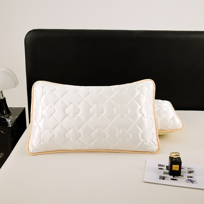 91家纺网 家纺一手货源 找家纺 梦舒羽 2025新款夏季冰丝凉感夹棉枕套单人一对装可水洗加厚枕头套宿舍48x74cm枕芯套 夹棉加厚-珍珠白